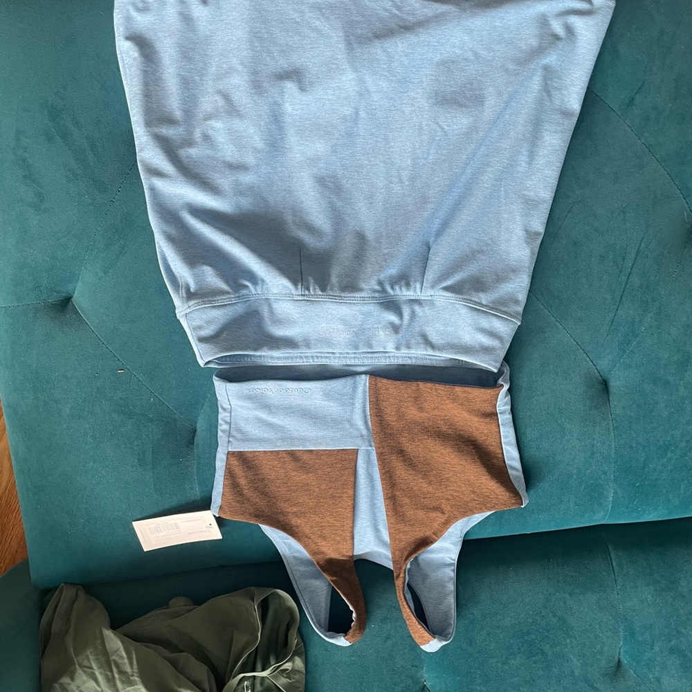 Outdoor Voices Blue and Brown Mini Skirt